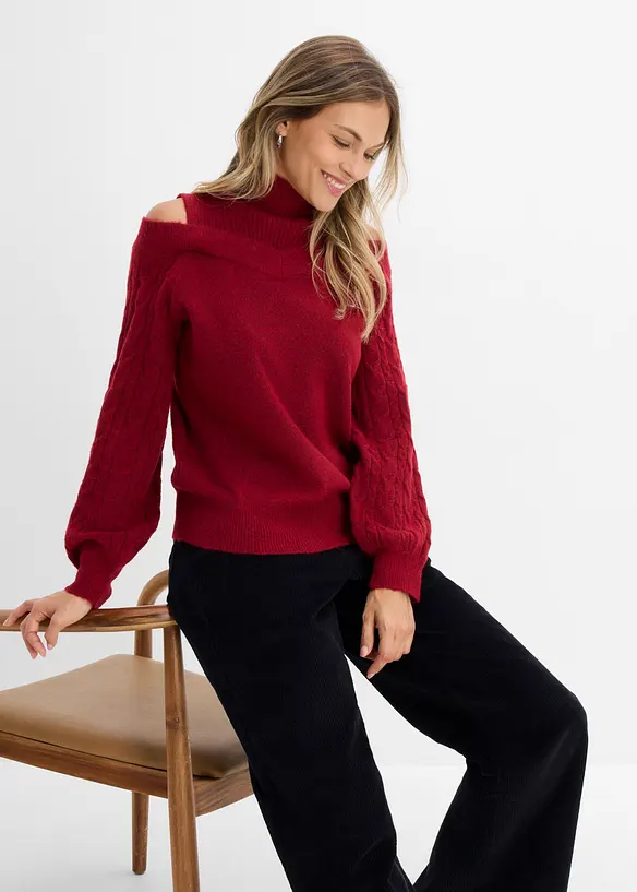 Pull avec d&eacute;coupes sur les &eacute;paules, bonprix