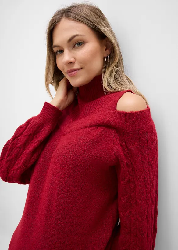Pull avec d&eacute;coupes sur les &eacute;paules, bonprix