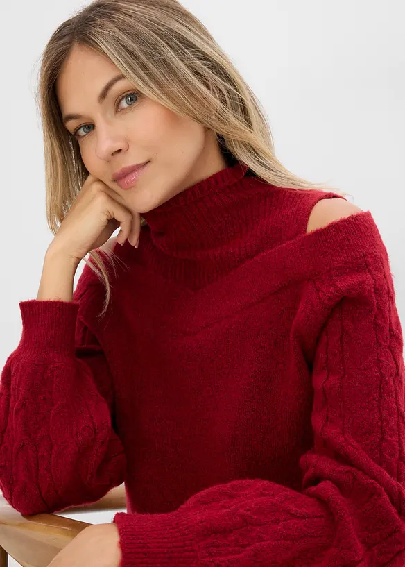 Pull avec d&eacute;coupes sur les &eacute;paules, bonprix