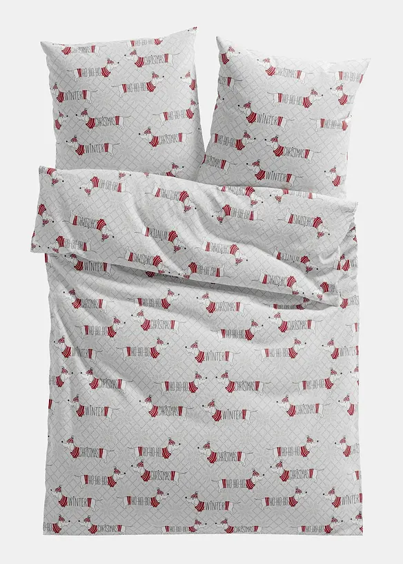 Parure de lit en flanelle de coton m&eacute;lang&eacute;, bonprix