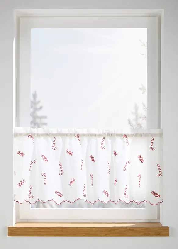 Brise-bise textur&eacute; avec broderies, bonprix