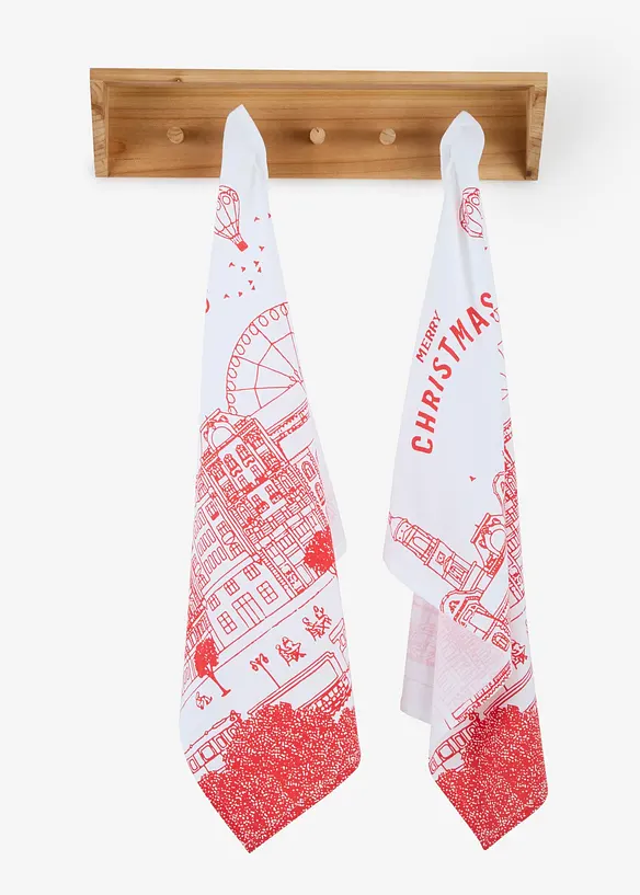 Lot de 2&nbsp;torchons &agrave; vaisselle en coton, bonprix
