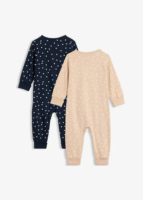 Mitwachsender Baby Strampler aus reiner Bio-Baumwolle (2er Pack), bonprix