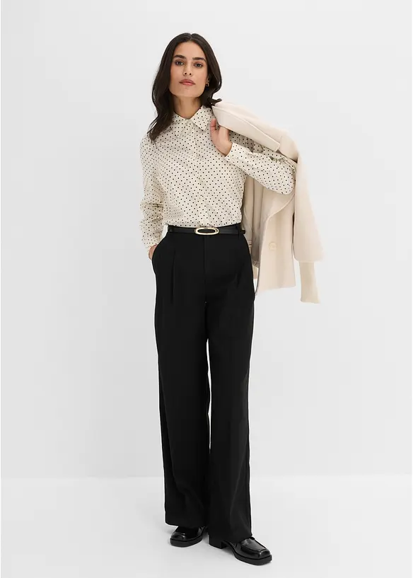 Pantalon large &agrave; pinces, bonprix