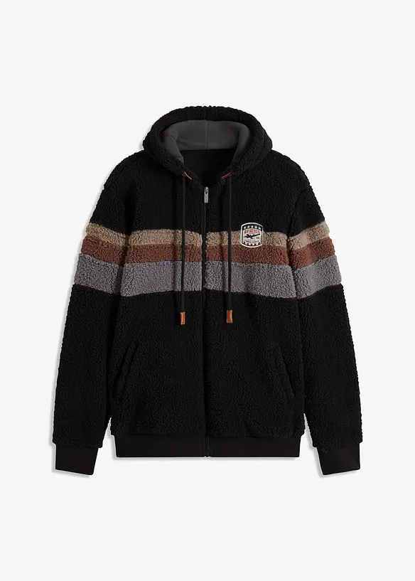 Veste en polaire peluche &agrave; capuche, bonprix