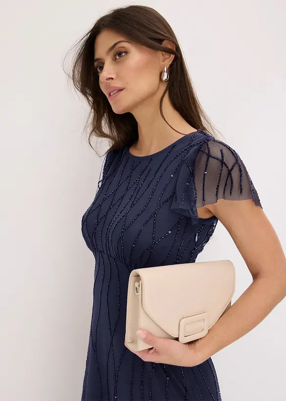 Maxikleid aus zartem T&uuml;ll mit Perlenstickerei, bonprix