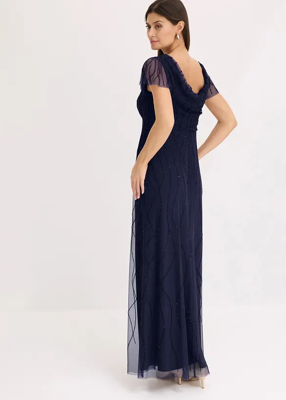 Maxikleid aus zartem T&uuml;ll mit Perlenstickerei, bonprix