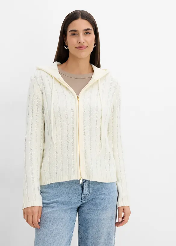 Gilet en maille torsad&eacute;e, bonprix