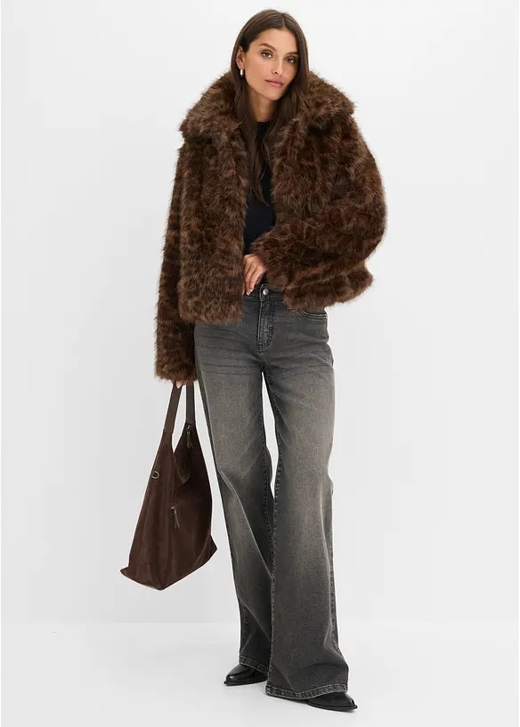 Kurze Fellimitat-Jacke, bonprix
