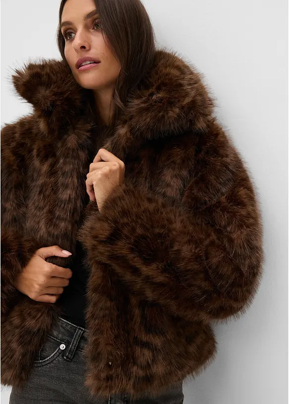 Kurze Fellimitat-Jacke, bonprix