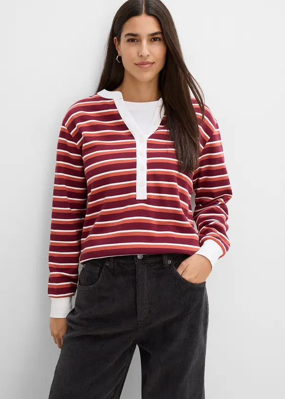 Pantalon Barrel en velours de coton c&ocirc;tel&eacute;, bonprix