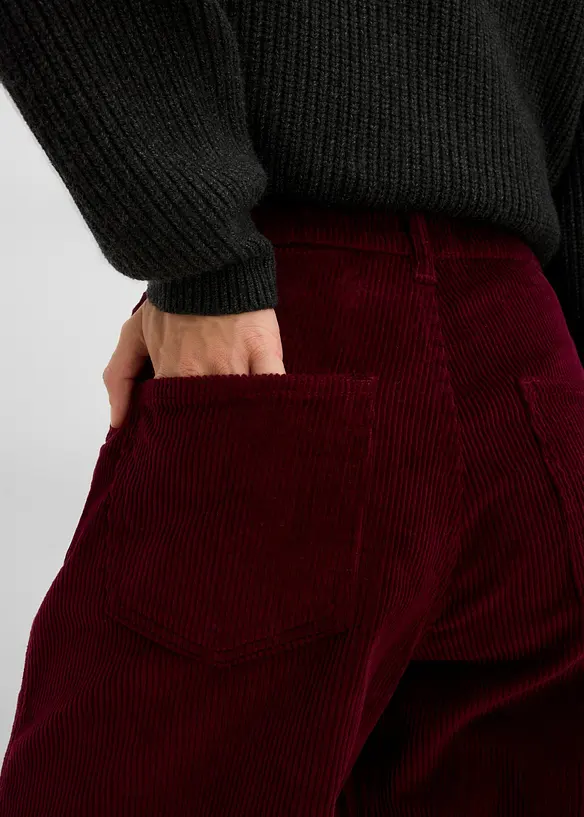 Barrel-Cordhose aus elastischem Baumwoll-Mix, bonprix