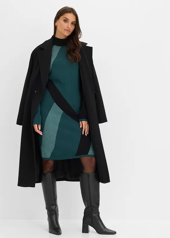 Jacquard-Strickkleid mit modernen Streifen, bonprix