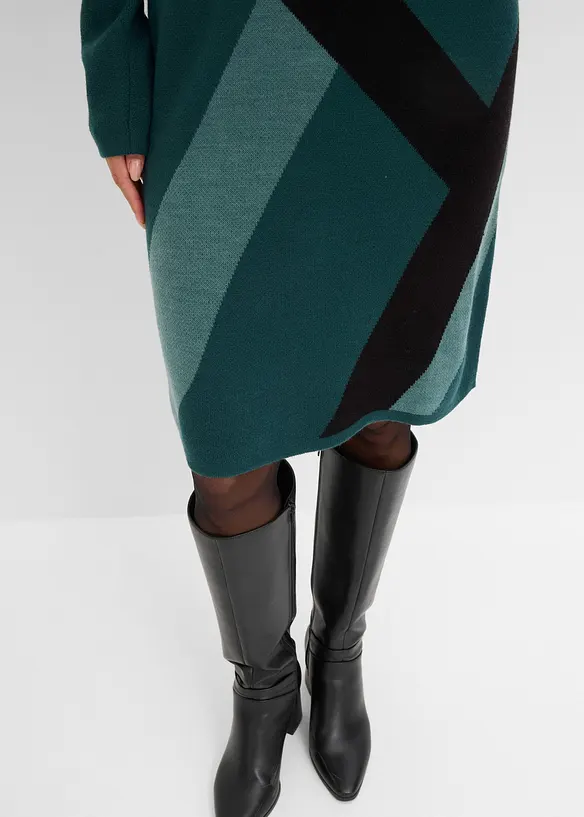 Jacquard-Strickkleid mit modernen Streifen, bonprix