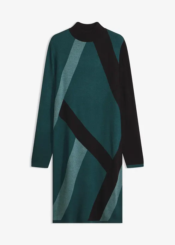Jacquard-Strickkleid mit modernen Streifen, bonprix