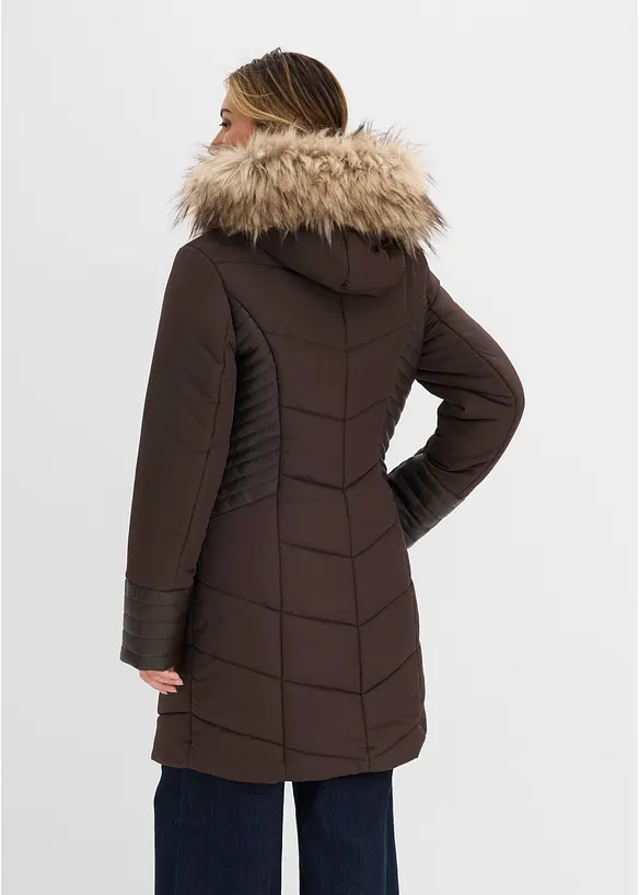 Doudoune longue &agrave; bordure amovible, bonprix