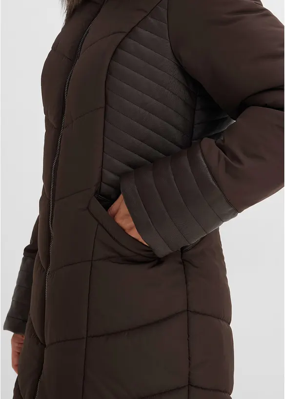 Doudoune longue &agrave; bordure amovible, bonprix
