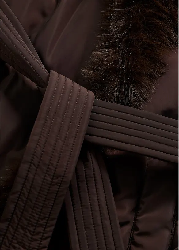 Doudoune longue avec bordures peluche, bonprix