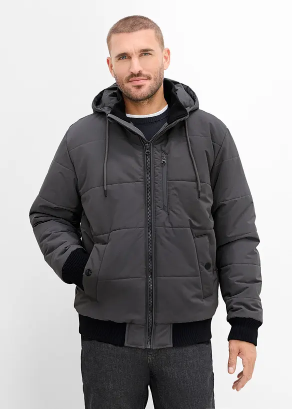 Winter-Steppjacke in Blousonform mit Kapuze, bonprix