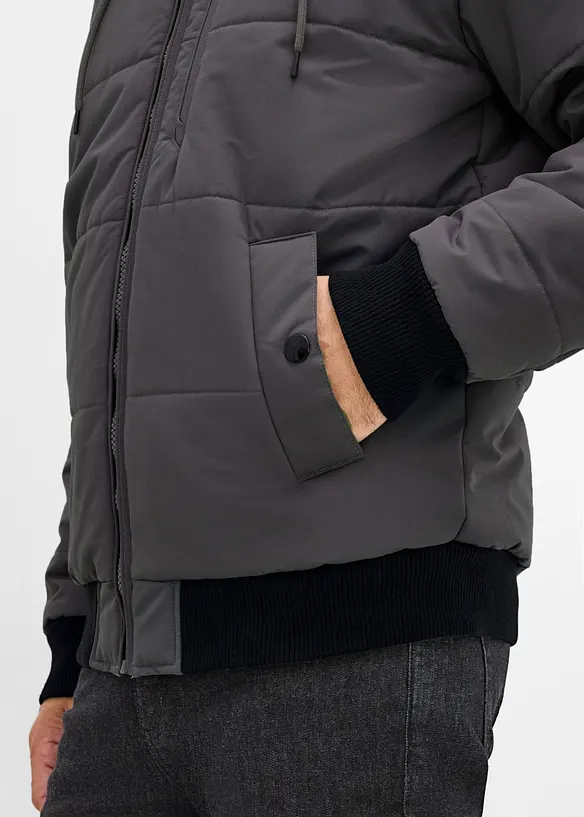Winter-Steppjacke in Blousonform mit Kapuze, bonprix