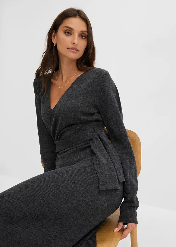 Robe midi en maille, bonprix