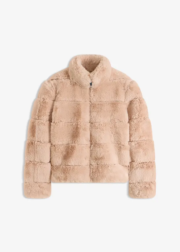 Fellimitat-Jacke mit Rei&szlig;verschluss, bonprix