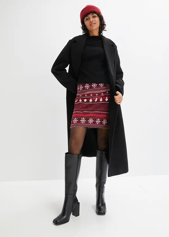 Jupe courte en coton extensible &agrave; imprim&eacute; norv&eacute;gien, bonprix