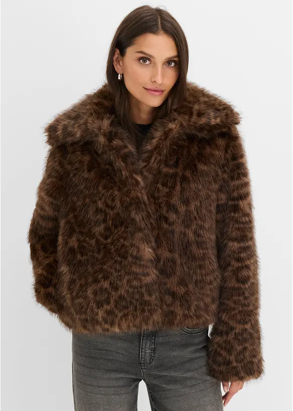Kurze Fellimitat-Jacke, bonprix