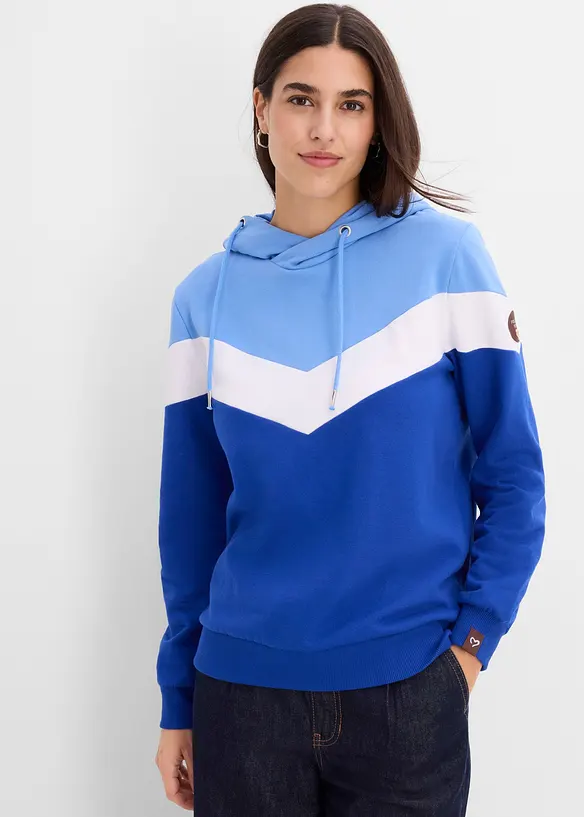 Sweat-shirt &agrave; capuche en coton m&eacute;lang&eacute;, bonprix
