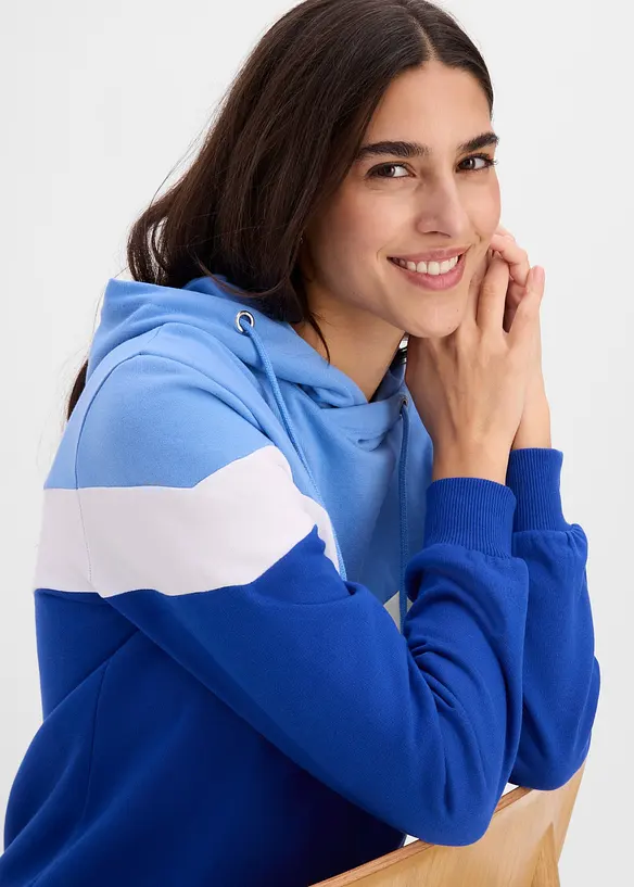 Sweat-shirt &agrave; capuche en coton m&eacute;lang&eacute;, bonprix