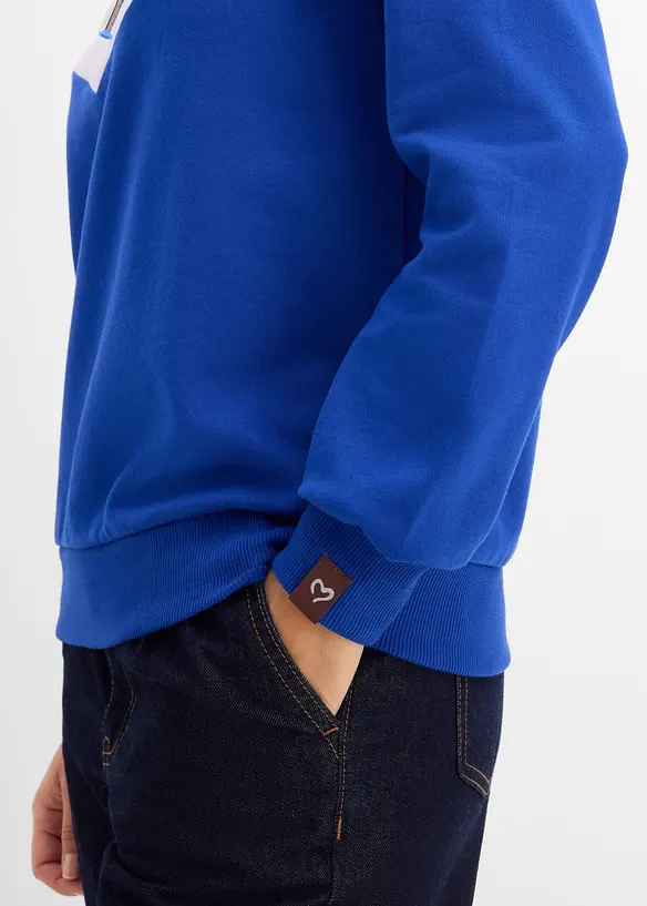Sweat-shirt &agrave; capuche en coton m&eacute;lang&eacute;, bonprix