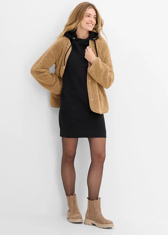 Robe sweat &agrave; capuche, bonprix