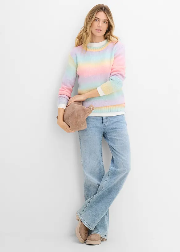Pull doux en grosse maille contenant de la laine, bonprix