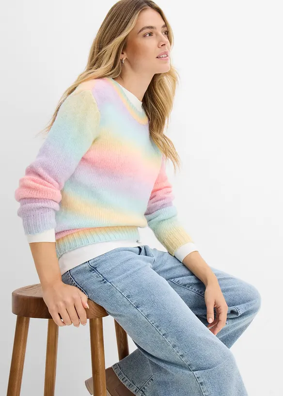 Pull doux en grosse maille contenant de la laine, bonprix