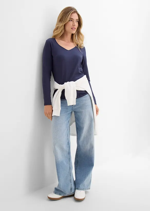 Figurbetontes Langarmshirt (2er Pack), bonprix