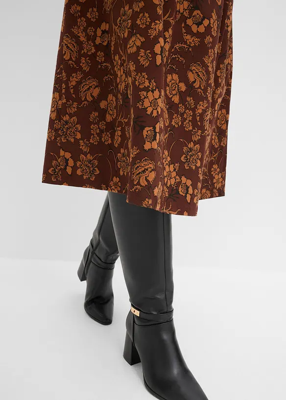 Robe en jersey avec imprim&eacute;, manches longues, bonprix