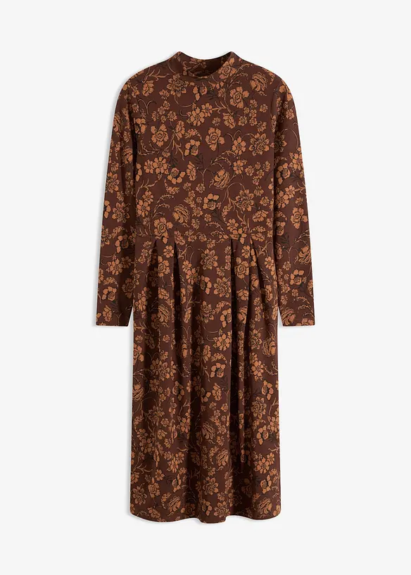 Robe en jersey avec imprim&eacute;, manches longues, bonprix