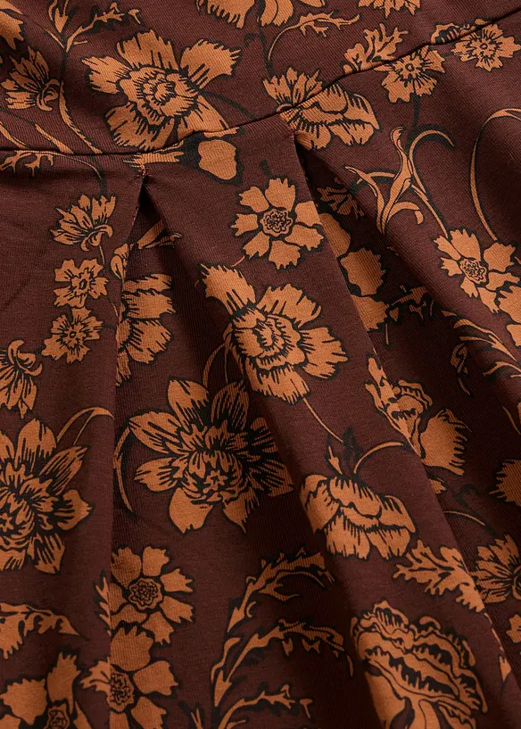 Robe en jersey avec imprim&eacute;, manches longues, bonprix