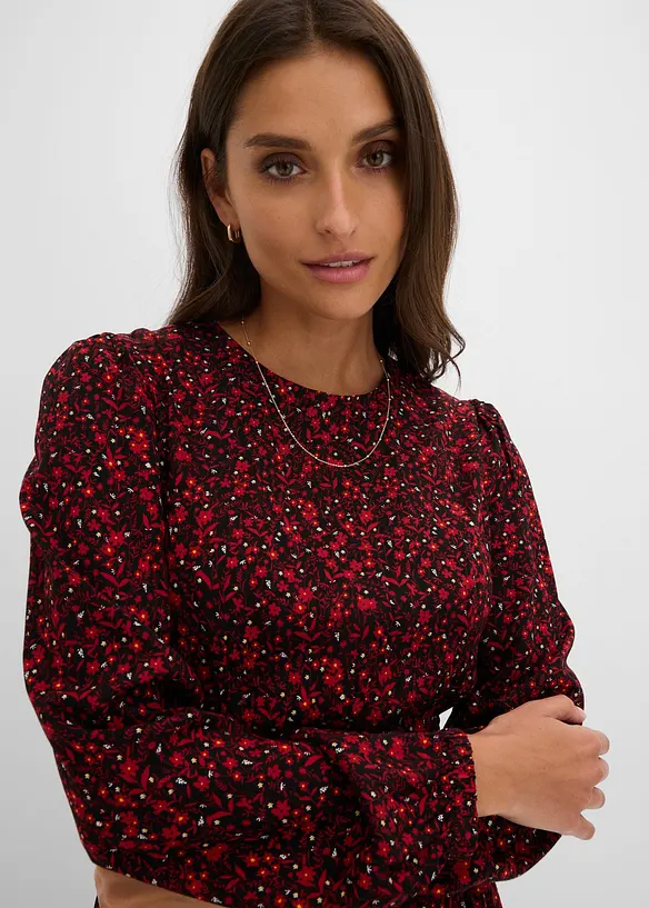 Robe midi &agrave; imprim&eacute; floral, bonprix