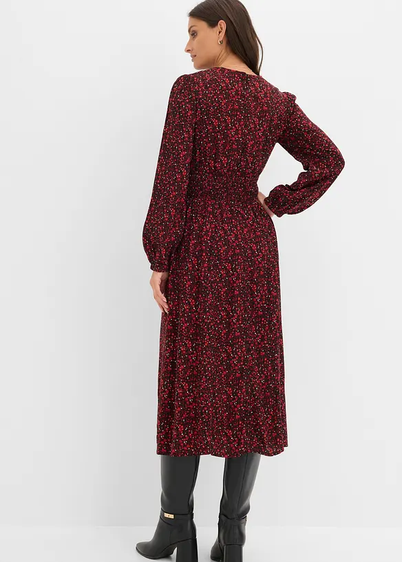 Robe midi &agrave; imprim&eacute; floral, bonprix