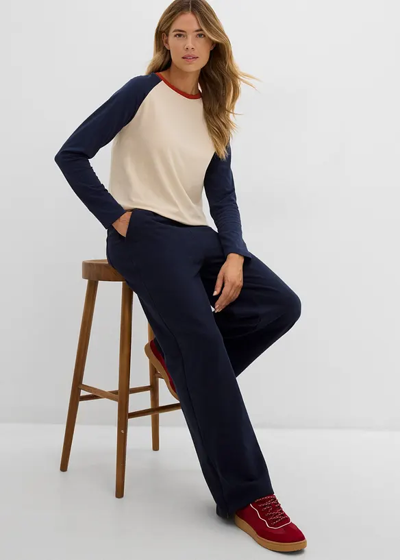Pantalon sweat en coton m&eacute;lang&eacute;, bonprix
