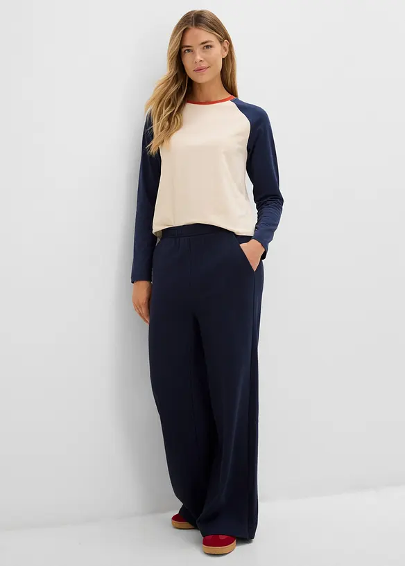 Pantalon sweat en coton m&eacute;lang&eacute;, bonprix
