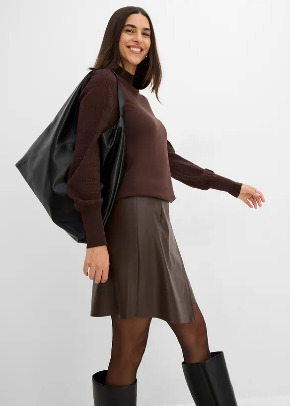 Jupe enduite de forme asym&eacute;trique, bonprix