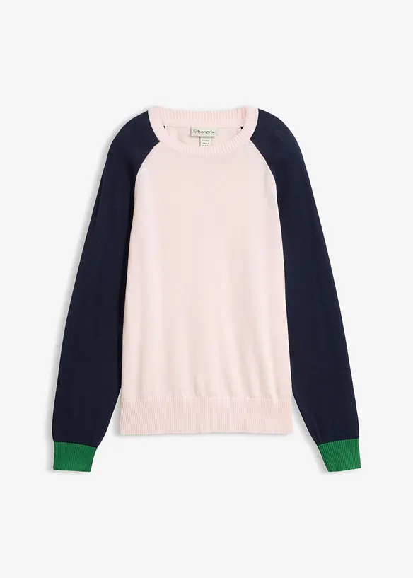 Pull en maille fine &agrave; manches raglan, bonprix