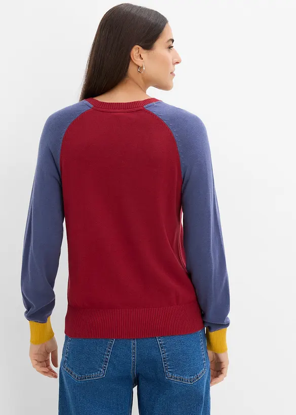 Pull en maille fine &agrave; manches raglan, bonprix
