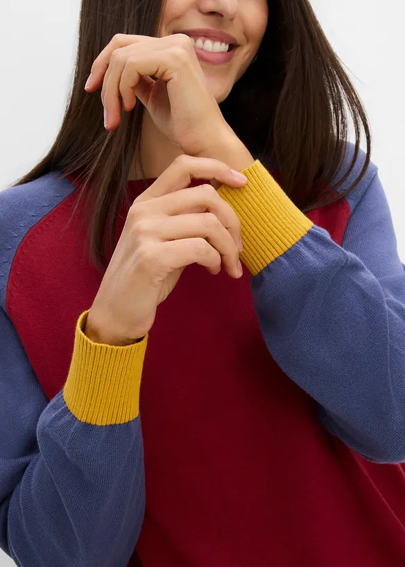 Pull en maille fine &agrave; manches raglan, bonprix