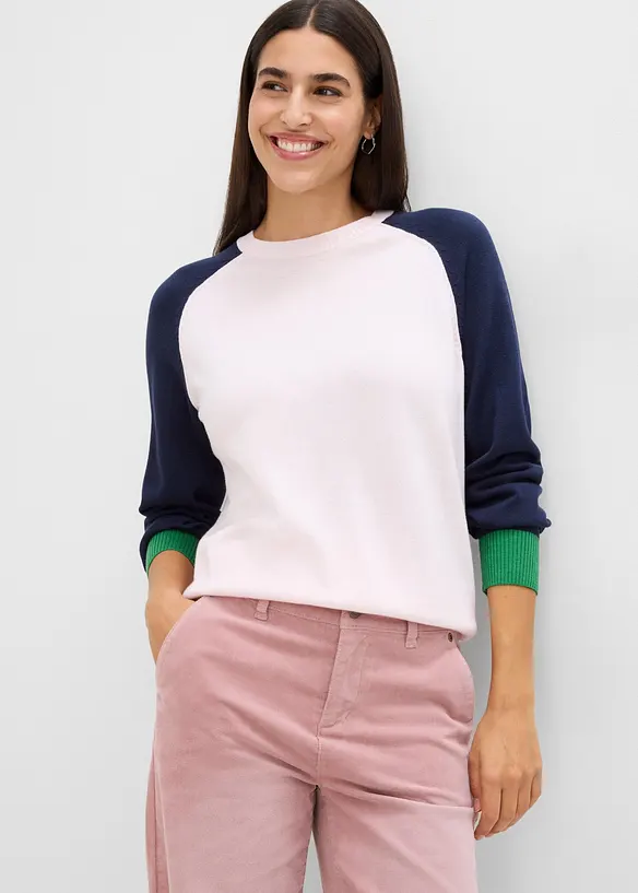 Pull en maille fine &agrave; manches raglan, bonprix