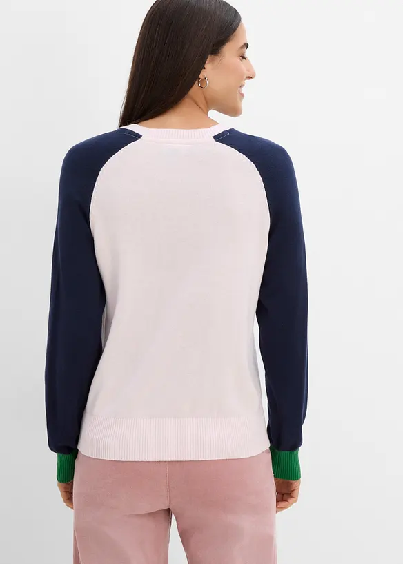 Pull en maille fine &agrave; manches raglan, bonprix