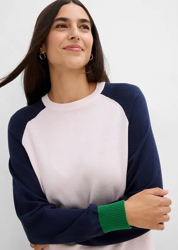 Pull en maille fine &agrave; manches raglan, bonprix