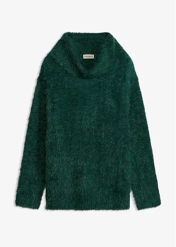 Pull col roul&eacute; en douce maille poilue, bonprix